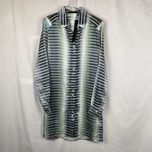 Aminaka Wilmont NWT Silk and Cotton button up shirt dress tunic size 8